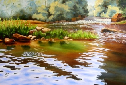Slabtown Dam - Oil on Canvas - 24 x 36