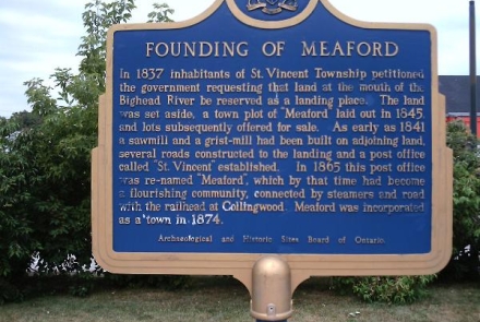 The Founding of Meaford Heritage Plaque
