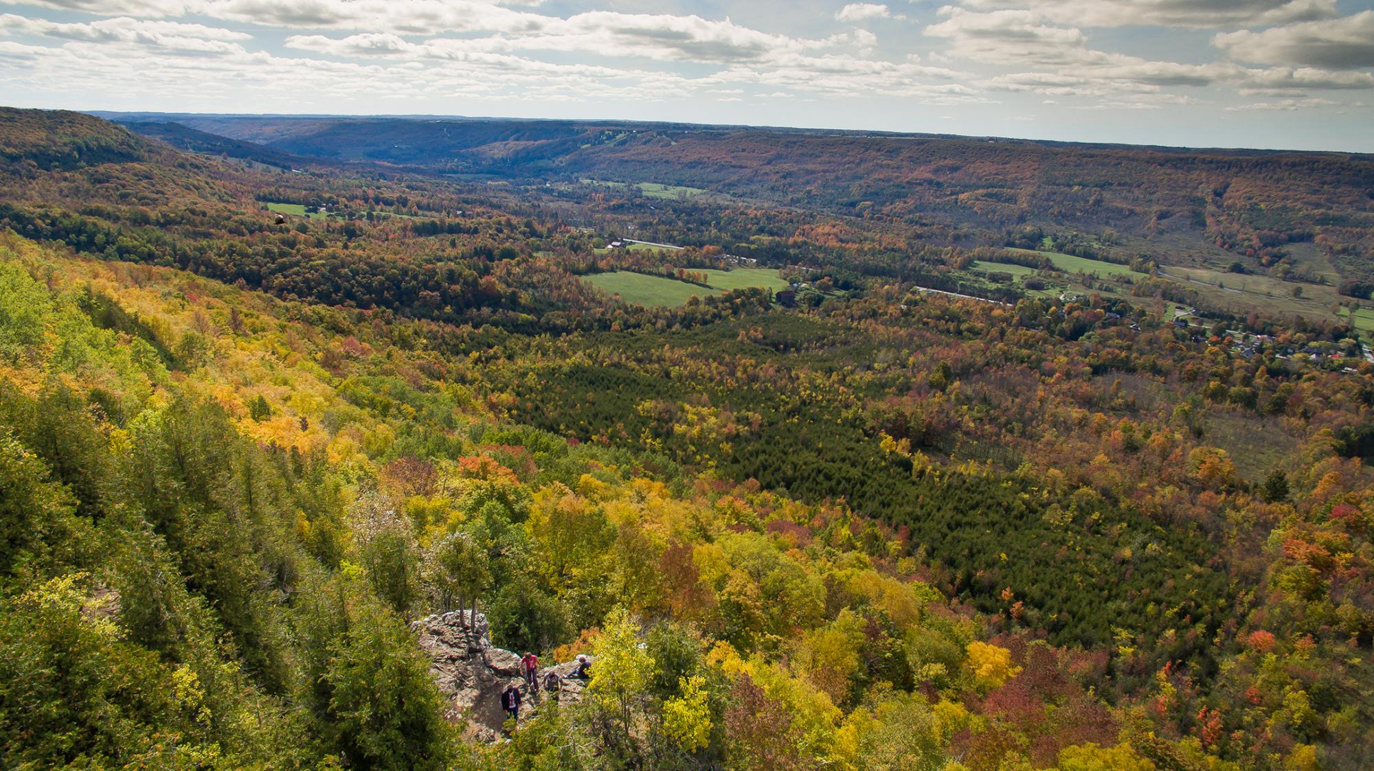 Aerial view of Old Baldy in the fall.