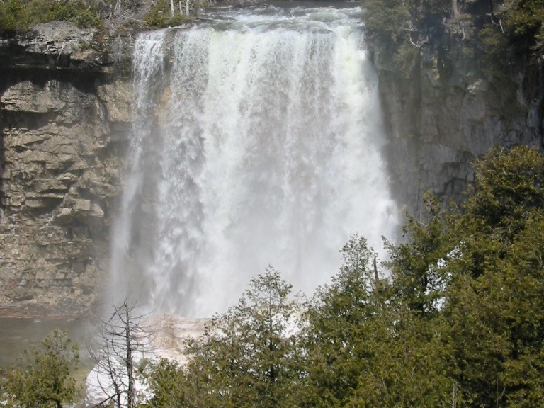 Eugenia Falls during the spring thaw.