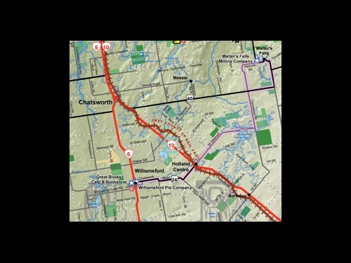 A map of the Mill to Mill cycling route