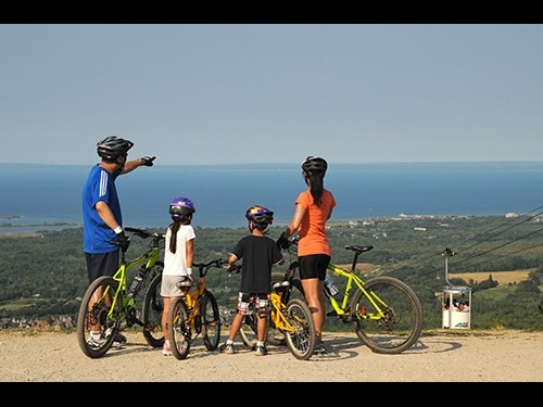 family on bikes