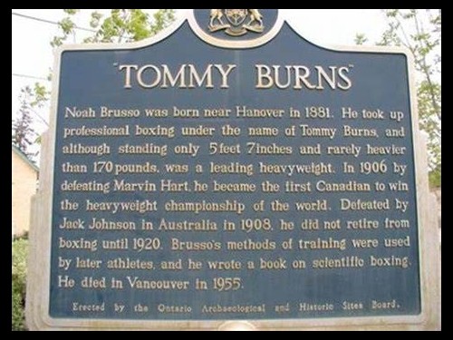 Tommy Burns Heritage Plaque