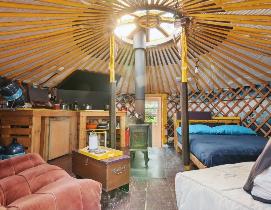 The Sunflower Yurt Cabin Interior