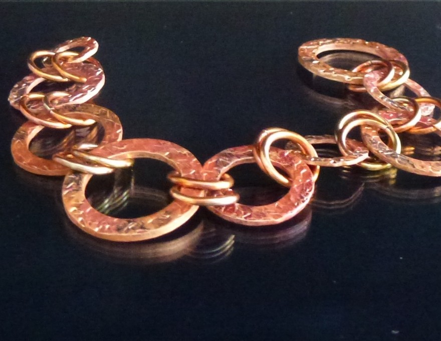 Blossom Hills - Torch Fired Copper Bracelet