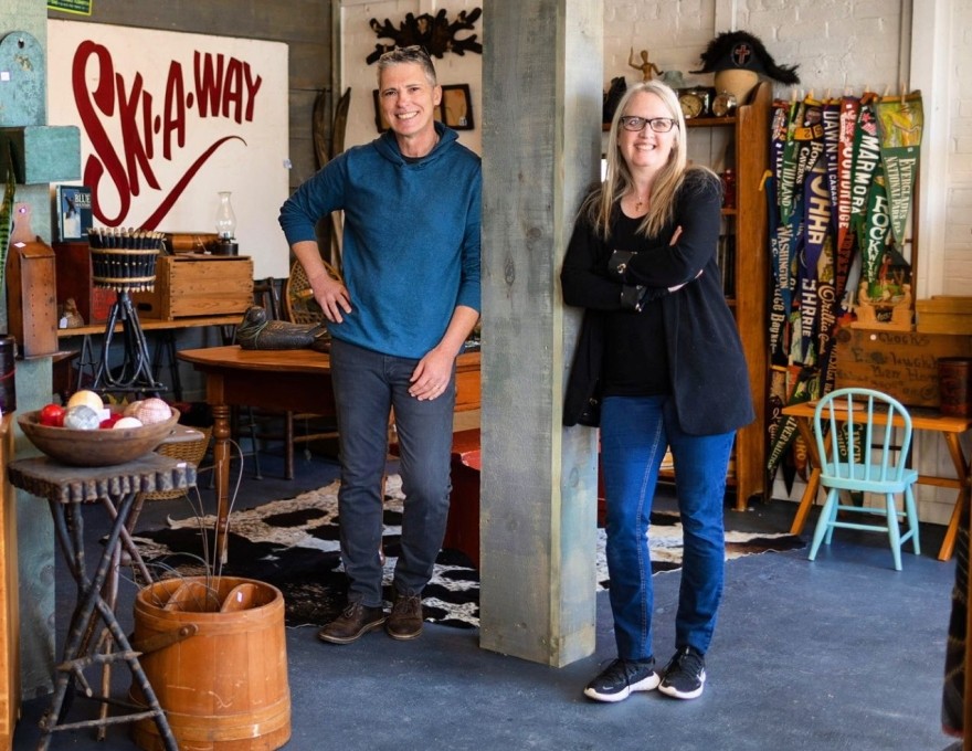 Picture of owners inside shop - reDiscovered on Marsh Antique &amp; Vintage