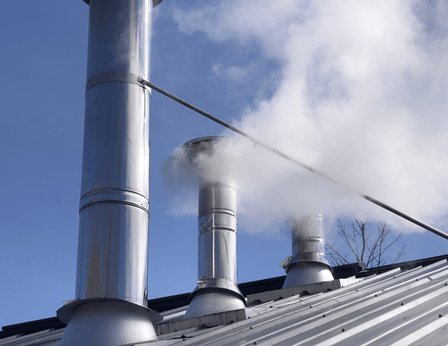 steam from maple sugar evaporation