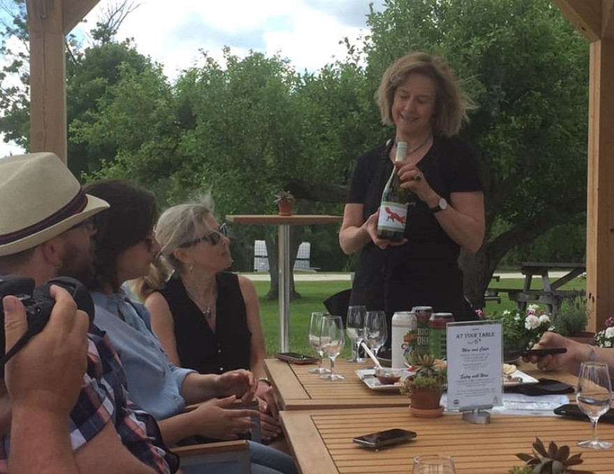 Learning about the cold climate wines of our region and sampling.