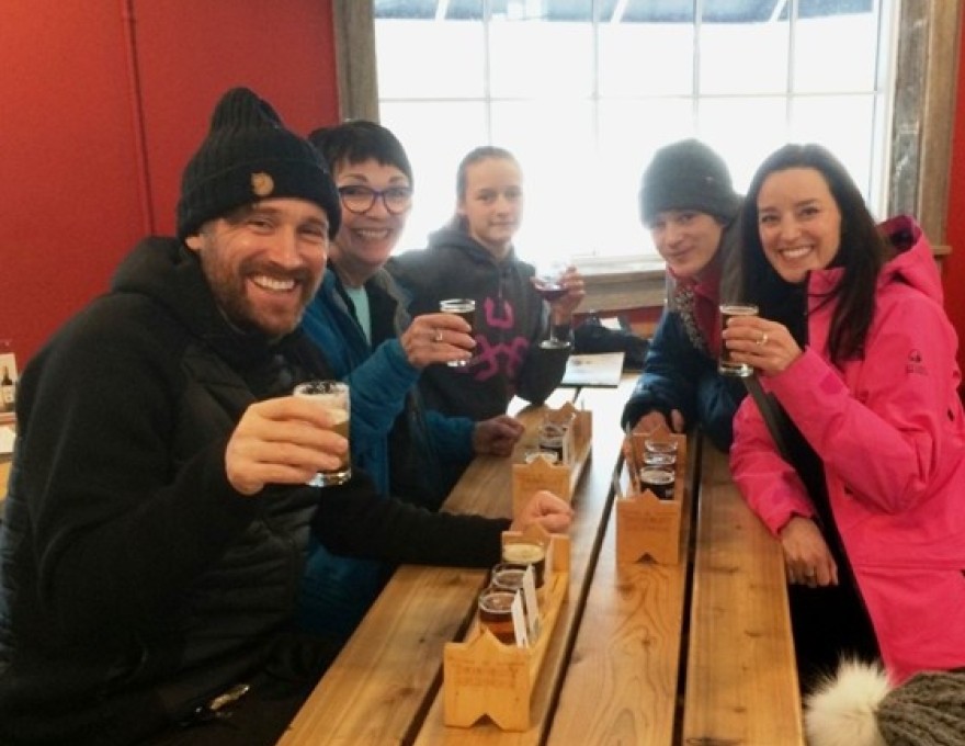 Warming up with local cider in Thornbury