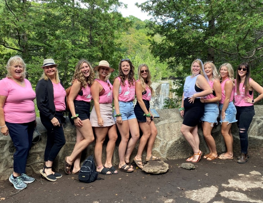 A bachelorette party on a Waterfalls &amp; Wine Tour