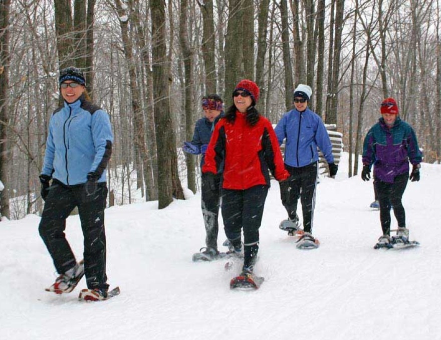 Snowshoeing before wine tasting
