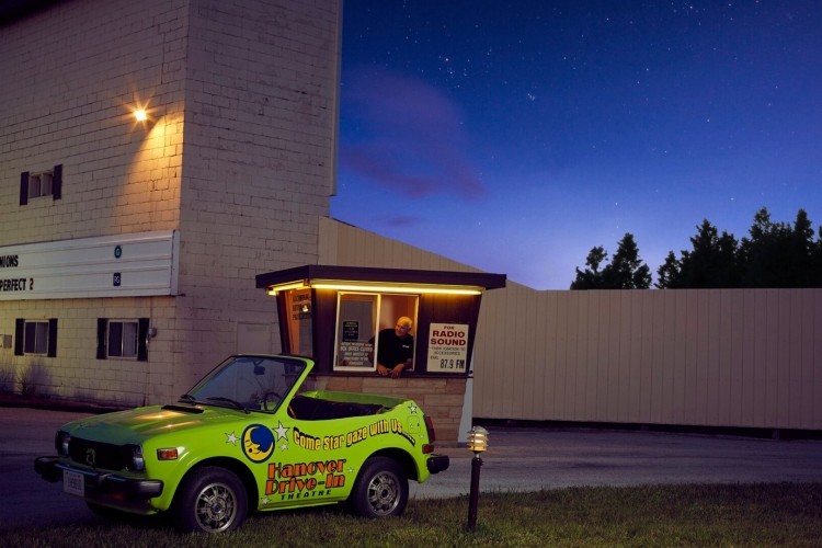 Hanover Drive-In Person in ticket booth at Drive-In