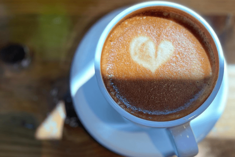 Shallow Lake, Amicis Coffee House A cup of coffee