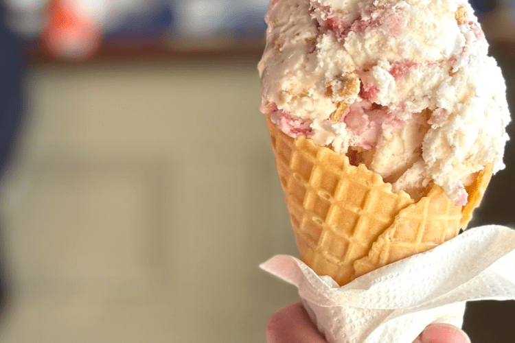 Ice cream in a cone