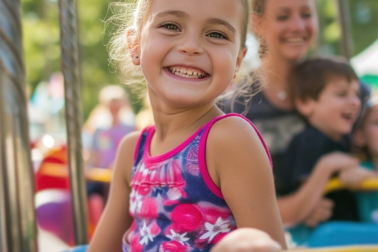 Story Book Park  Small girl on an amusement ride
