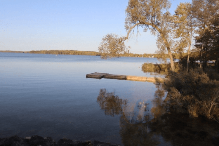 Lake with dock