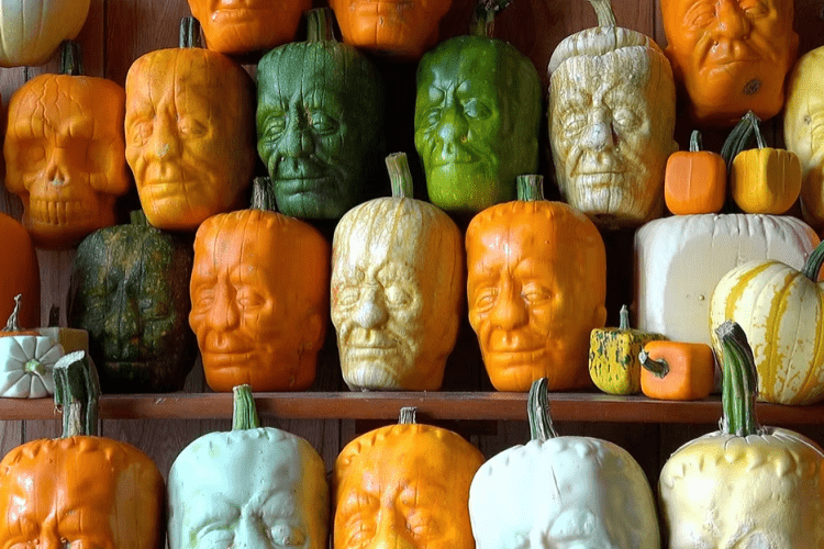 Spooky shaped pumpkins