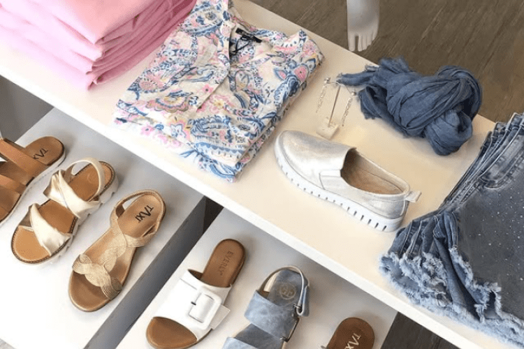 shelf with clothes