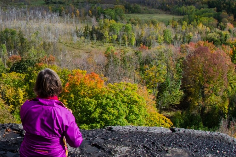 Woman looking out at the landscape
