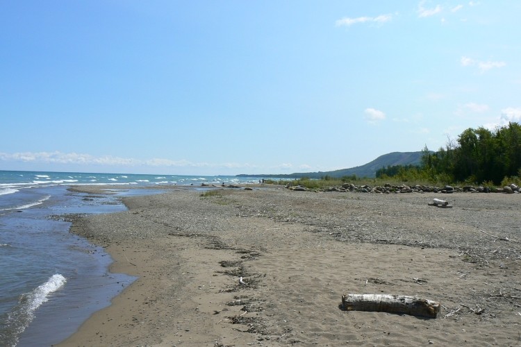 Great sandy beach, just north of the parking lot!