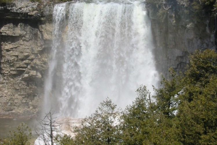 Eugenia Falls during the spring thaw.