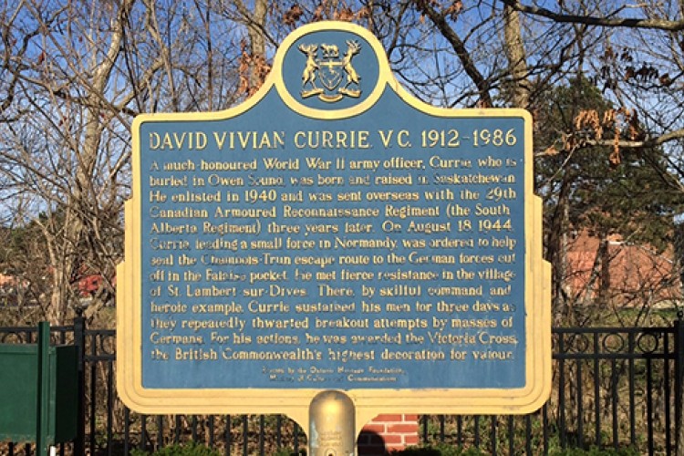 David Currie plaque