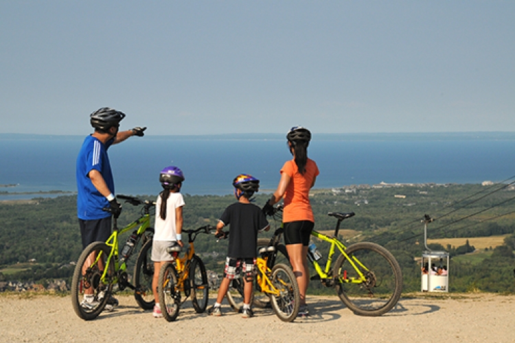 family on bikes