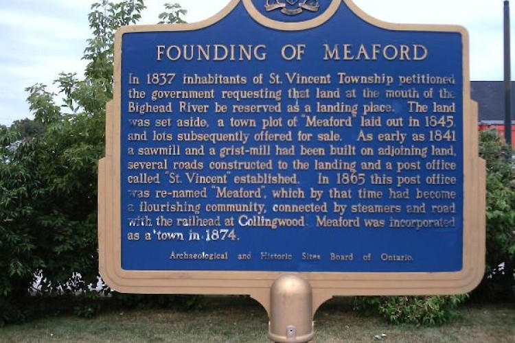 The Founding of Meaford Heritage Plaque