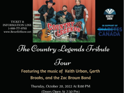 Country Legends Tribute Tour in Support of Diabetes Canada October 20 at 8pm at the O.S.C.V.I. Auditorium – East Ridge Community School