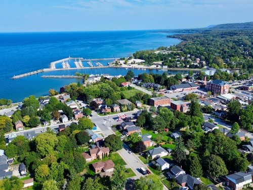 Drone view of downtown Meaford