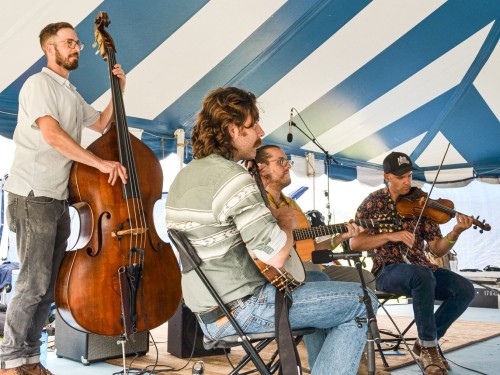 a band playing music 