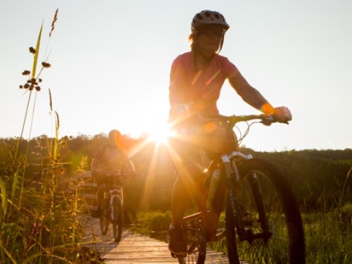 Cyclist at dusk