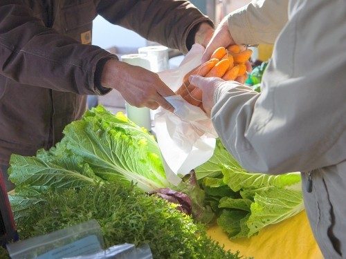 fresh greens at a farmers' market