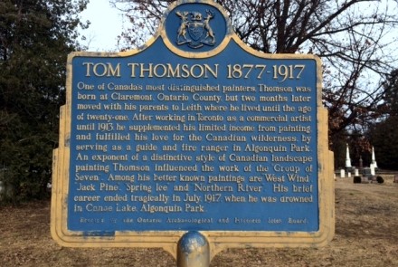 Tom Thomson historical plaque at Leith Church