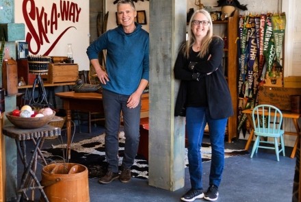 Picture of owners inside shop - reDiscovered on Marsh Antique & Vintage