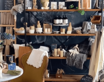 a wall of home-goods 