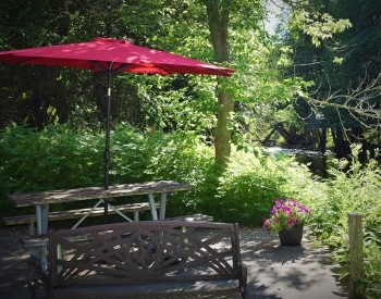 Great Books and Cafe patio